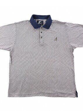 Cleveland Indians Vintage Starter Polo Shirt Chief Wahoo Houndstooth Large